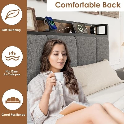 Garvee Upholstered Bed Frame With 2 Storage Drawers, Power Outlet, Queen Bed Platform With Storage Headboard, Noise Free, No Box Spring Needed 5 Garvee Upholstered Bed Frame With 2 Storage Drawers, Power Outlet, Queen Bed Platform With Storage Headboard, Noise Free, No Box Spring Needed - Image 3