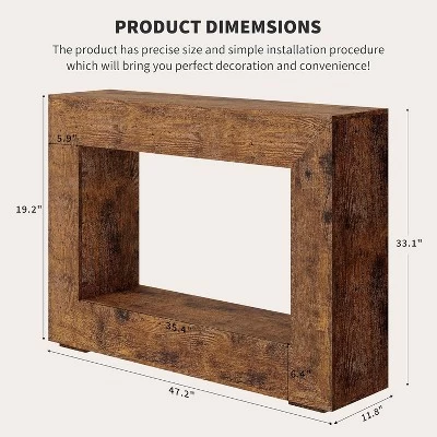 47" Farmhouse Console Table With Storage Shelf, Wood Sofa Table Behind Couch 3 47" Farmhouse Console Table With Storage Shelf, Wood Sofa Table Behind Couch