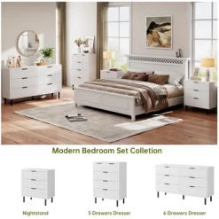 Garvee 3 Drawer Fluted Dresser, Modern Wooden Chest Of Drawers With Metal Legs And Anti-Tip Kit For Bedroom Living Room, White 12 Garvee 3 Drawer Fluted Dresser, Modern Wooden Chest Of Drawers With Metal Legs And Anti-Tip Kit For Bedroom Living Room, White -Garvee GUEST ccd7867f 5951 4ee9 8055 58a102a8475a