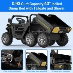 Garvee 24 Volt Ride On Toys, 6 Wheels 2 Seater Electric Ride On UTV Cars For Big Kids, Ride On Dump Truck, 4*4 Motors, USB, Remote Control -Garvee GUEST cd9218b5 386d 4410 b399 4b87717afd03