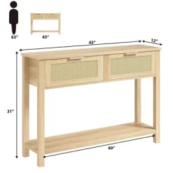 Entryway Table With 2 Drawers, Console Table For Entryway