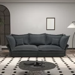 90.55" Modern Sofa Couch, Comfy Upholstered Deep Seat Sofa With Pillows, Convertible Loveseat For Living Room Bedroom Apartment Office -Garvee GUEST ce4cbca2 70bb 47c0 bdfd aac2a031b7f0