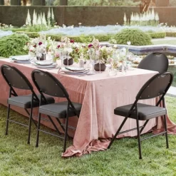 4 Pack Fabric Padded Folding Chairs, Commercial Metal Folding Chair With Padded Back, 350 Lbs Weight Capacity Comfortable Foldable Chair -Garvee GUEST ce6dcf2a 82b8 4d3f a506 0b4b2cfe1b10