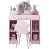 WhizMax Kids Vanity, 2 In 1 Princess Makeup Desk & Chair Set With Drawers, Storage Shelves, Toddler Dressing Table, Pink 1 WhizMax Kids Vanity, 2 In 1 Princess Makeup Desk & Chair Set With Drawers, Storage Shelves, Toddler Dressing Table, Pink -Garvee GUEST ce8981cb 1915 47e8 a71d 7a6a607fac0a