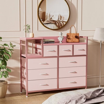 Dresser TV Stand With Power Outlet, Bedroom Dresser With 9 Drawers, Chest Of Drawers, Steel Frame Storage Closet For Living Room Hallway 12 Dresser TV Stand With Power Outlet, Bedroom Dresser With 9 Drawers, Chest Of Drawers, Steel Frame Storage Closet For Living Room Hallway - Image 10