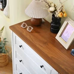 Dresser For Bedroom, 6 Drawer Dresser With Wide Drawer And Metal Handles, Wood Dressers & Chests Of Drawers -Garvee GUEST ceee4d7f 052c 4321 b302 a3044ffd5e4e