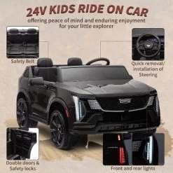 24V Ride On Car, Licensed Battery Powered Electric Vehicle W/Remote Control, 2 Seater