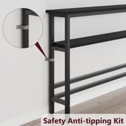 Narrow Console Table, 5.9” Slim Entryway Table, 2 Tier Console Tables For Entryway