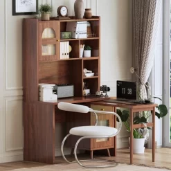 L Shaped Computer Desk With Hutch, Office Desk With 90 Degree Rotating Desktop, Corner Gaming Desk With Storage, Writing Table For Home Office 18 L Shaped Computer Desk With Hutch, Office Desk With 90 Degree Rotating Desktop, Corner Gaming Desk With Storage, Writing Table For Home Office -Garvee GUEST cfcb4722 1700 44a1 9e02 6100f614f029