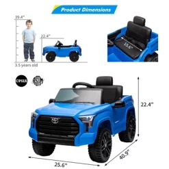 Electric Car For Kids, Licensed Toyota Tundra 12V Electric Truck, Off-Road Kids Pickup Car W/Remote