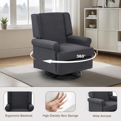 Swivel Glider Rocker Recliner,Swivel Recliner,Nursery Glider Chair, Soothing Rocking Motion 7 Swivel Glider Rocker Recliner,Swivel Recliner,Nursery Glider Chair, Soothing Rocking Motion - Image 5