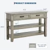 Garvee 3 Tier Entryway Console Wooden Table Sofa Table With 2 Storage Drawers, Farmhouse Wooden Hallway Tables For Entryway, Living Room, Grey -Garvee GUEST d1922de6 42ea 4eb6 b6b4 b189403a66d0