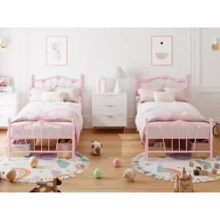 Garvee Twin Bed Frame For Girls, Metal Twin Size Bed Frame With Sweet Heart-Shape Headboard And Footboard, No Box Spring Needed, Easy Assembly -Garvee GUEST d1c70275 0cee 41e2 ac5f 2f3dac47242b
