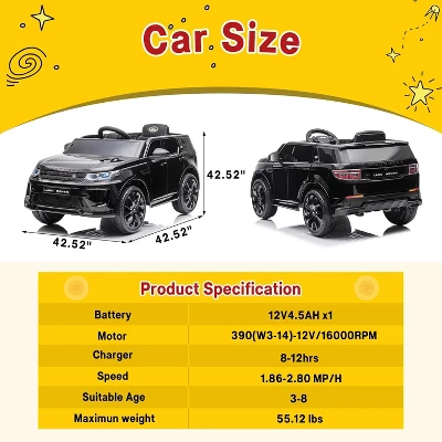Garvee Licensed Land Rover Kids Electric Car 12V Ride-On Toy With Remote Control MP3 Player And Safety Features 5 Garvee Licensed Land Rover Kids Electric Car 12V Ride-On Toy With Remote Control MP3 Player And Safety Features - Image 3