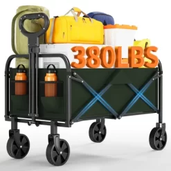 Foldable Utility Wagon With All-Terrain Wheels - 380lb Capacity, Adjustable Handle & Drink Holders For Beach, Picnics, Tailgating 22 Foldable Utility Wagon With All-Terrain Wheels - 380lb Capacity, Adjustable Handle & Drink Holders For Beach, Picnics, Tailgating -Garvee GUEST d2868a3f d9e9 4326 9421 0924152b88e0