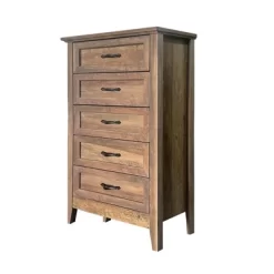 Garvee 5 Drawer Dresser, Farmhouse Tall Dresser For Closet, Rustic Chest Of Drawer With Wide Metal Handles, Wood Dressers Organizer For Bedroom -Garvee GUEST d2b867bc 9c9d 496d 8462 5bfa74f15c48