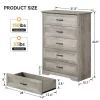 5 Drawer Dresser, Farmhouse Chest Of Drawers With Metal Handles, Modern Storage Organizer, Wooden Dresser For Living Room, Hallway -Garvee GUEST d4804aa0 3bcd 496a 8023 d5bb8df4ff42