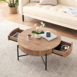 Round Coffee Table With Storage Living Room Center Table 15 Round Coffee Table With Storage Living Room Center Table -Garvee GUEST d4cba8c1 7245 410b 8da6 014a2f923d0d