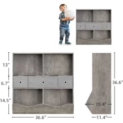 Whizmax Kids Bookshelf And Bookcase Toy Storage Multi Shelf With Cubby Organizer Cabinet And Drawers For Boys Girls,Bedroom -Garvee GUEST d4f458cc 1213 4620 baf7 d905f6706419