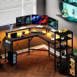 L Shaped Gaming Desk With Power Outlet & Led Lights, L-Shaped Corner Computer Desks Gaming Desk 15 L Shaped Gaming Desk With Power Outlet & Led Lights, L-Shaped Corner Computer Desks Gaming Desk -Garvee GUEST d5411c31 c0d2 40f5 b8f0 065e0da74e65