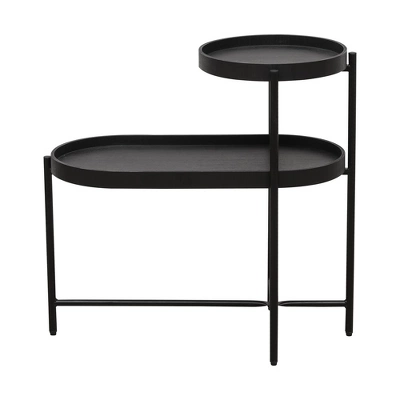Modern 2-Tier Side Table, Open Shelf With Sturdy Iron Frame And Legs, Easy Assembly, Nightstand Bedside Table 3 Modern 2-Tier Side Table, Open Shelf With Sturdy Iron Frame And Legs, Easy Assembly, Nightstand Bedside Table