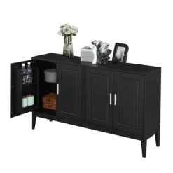 60" Large Kitchen Buffet Cabinet, Farmhouse Sideboard Buffet Table With Storage Door Shelf, Wood Coffee Bar Cabinet For Kitchen Dining Living Room -Garvee GUEST d6540343 4cbc 4ba2 b70c 71da71f2e83e