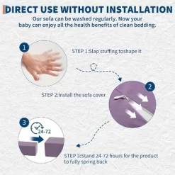 Kids Couch For Building Fort Toy,13pcs DIY Toddler Sofa,Velvet Toddler Futon Sofa Bed For Playroom, Bedroom,Grey -Garvee GUEST d6a3fbce 68fc 40fd 9512 22cffa16b6ef