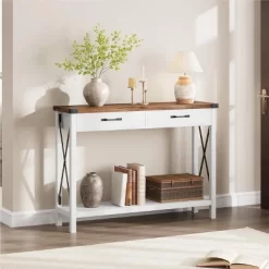 IDEALHOUSE Console Table With 2 Drawers, Farmhouse Entryway Table With Storage Shelf 17 IDEALHOUSE Console Table With 2 Drawers, Farmhouse Entryway Table With Storage Shelf -Garvee GUEST d6a4e203 315a 4155 83e7 05ea0d77a145
