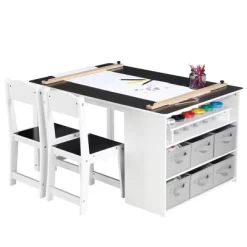 Kids Art Table With Storage Desk, 2 Chairs, And Portable Supply Organizer, Wooden Craft Table For Drawing, Activities, And Study -Garvee GUEST d70adc91 02aa 4ec4 9db2 8918a5f7d203