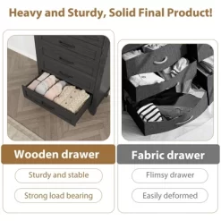 Freestanding 41.3" Tall Vertical Drawer Dresser With Storage , Wooden Closet Storage Chest For Living Room, Bedroom, Entryway, Bedroom 16 Freestanding 41.3" Tall Vertical Drawer Dresser With Storage , Wooden Closet Storage Chest For Living Room, Bedroom, Entryway, Bedroom -Garvee GUEST d751904b c826 4b41 8b0b 856f4cc131b7