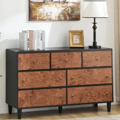 Modern Chest Of Drawers With Natural Texture, Curved Profile Design, Dresser TV Stand, Wood Drawer Organizer For Bedroom, Living Room, Natural Oak 21 Modern Chest Of Drawers With Natural Texture, Curved Profile Design, Dresser TV Stand, Wood Drawer Organizer For Bedroom, Living Room, Natural Oak -Garvee GUEST d7dad726 56e2 4928 ad0f b53a5db40154
