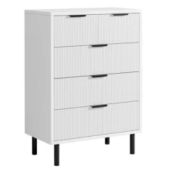 Garvee 5 Drawer Dresser For Bedroom, Modern Tall Chest Of Drawers With Metal Legs And Wooden Storage Cabinet For Living Room, White -Garvee GUEST d7f3c4ca 2048 408d 8c25 63c78276df7f
