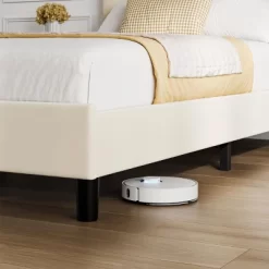 Full Size Bed Frame With Adjustable Headboard, Velvet Upholstered Tufted Twin Platform Bedframe With Strong Wooden Slats, No Box Spring Needed,White 11 Full Size Bed Frame With Adjustable Headboard, Velvet Upholstered Tufted Twin Platform Bedframe With Strong Wooden Slats, No Box Spring Needed,White -Garvee GUEST d854f0af d358 4734 9e09 4476eb6b3d88