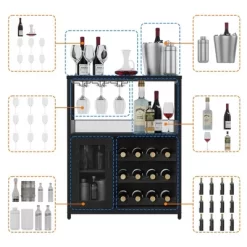 3-Tier Wine Bar Cabinet With Detachable Wine Rack And Storage Space 15 3-Tier Wine Bar Cabinet With Detachable Wine Rack And Storage Space -Garvee GUEST d9300c89 4cdb 4956 983b 2753df8c8bb1