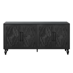 Sideboard Buffet, Wood Floor Cabinet With Carved Flower Door, Metal Handle, Freestanding Sideboard 12 Sideboard Buffet, Wood Floor Cabinet With Carved Flower Door, Metal Handle, Freestanding Sideboard -Garvee GUEST da13a900 a1d7 4e9c b3a7 9cd8204d7515