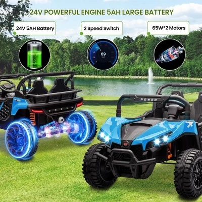Garvee 24V Ride On UTV For Big Kids, 2 Seater Electric Car With Remote Control, LED Lights, Shock Absorbers, Storage, Ride On Toy For Kids 8 Garvee 24V Ride On UTV For Big Kids, 2 Seater Electric Car With Remote Control, LED Lights, Shock Absorbers, Storage, Ride On Toy For Kids - Image 6