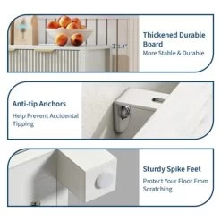 55" Modern Fluted Sideboard Buffet Cabinet With Storage, Wood Coffee Bar Buffet Table With 4 Doors & Adjustable Shelves 12 55" Modern Fluted Sideboard Buffet Cabinet With Storage, Wood Coffee Bar Buffet Table With 4 Doors & Adjustable Shelves -Garvee GUEST db1ef19b cec6 4708 b58d e20bc6743d89