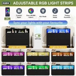 6-Drawer Wide Dresser With Built-In Charging Station And LED Lighting, Modern Black Wooden Storage Chest For Bedroom, Large Capacity Organizer -Garvee GUEST dc7b0887 6b3a 45c2 8655 06f2b213241e