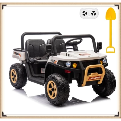 Garvee 24V Kids Ride On Dump Truck, 2-Seater Electric UTV With Remote Control, 4x35W Motors, Shovel, Music, Lights & Bluetooth 14 Garvee 24V Kids Ride On Dump Truck, 2-Seater Electric UTV With Remote Control, 4x35W Motors, Shovel, Music, Lights & Bluetooth - Image 12