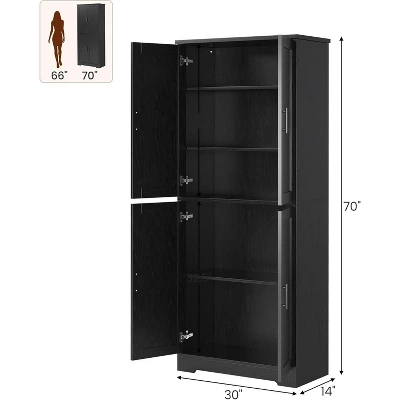 70" Tall Kitchen Pantry Cabinets With 2 Doors And 3 Adjustable Shelves, Freestanding Modern Storage Cabinet For Dining Room, Living Room 3 70" Tall Kitchen Pantry Cabinets With 2 Doors And 3 Adjustable Shelves, Freestanding Modern Storage Cabinet For Dining Room, Living Room