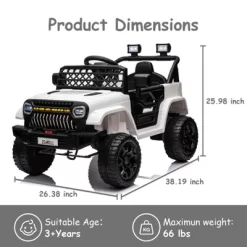 12V Ride On Car For Kids, Electric Vehicle Toddles, Battery Powered Truck Car Toy With RC, LED, Music, 4-Wheel Suspension 27 12V Ride On Car For Kids, Electric Vehicle Toddles, Battery Powered Truck Car Toy With RC, LED, Music, 4-Wheel Suspension -Garvee GUEST ddb39d52 290b 47ba bb2f 0119111904e9
