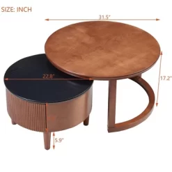 Farmhouse Nesting Coffee Table 31.5" & 22.8" Small Round Living Room Coffee Table With Drawer 10 Farmhouse Nesting Coffee Table 31.5" & 22.8" Small Round Living Room Coffee Table With Drawer -Garvee GUEST ded7092a 94cd 49fd bc9b 6678e3e7ba2d