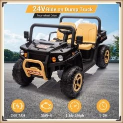 Garvee 24V Kids Ride On Dump Truck, 2-Seater Electric UTV With Remote Control, 4x35W Motors, Shovel, Music, Lights & Bluetooth 18 Garvee 24V Kids Ride On Dump Truck, 2-Seater Electric UTV With Remote Control, 4x35W Motors, Shovel, Music, Lights & Bluetooth -Garvee GUEST def231ea b7cd 44af 9233 2296f14c3664