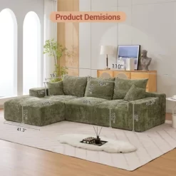 110'' Modular Sectional Sofa, L-Shaped Sofa With Deep Seats, Modern Convertible Chenille Couch With Ottomans,for Living Room, Bedroom -Garvee GUEST def8b4cd 7f93 411d b6f3 c4169427788c