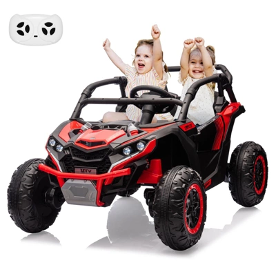 Ride On Car For Kids, 24V 2 Seater Powered Electric Off-Road UTV Toy,4WD Electric Vehicle With Remote Control,LED3 Speeds,Horn, Music 11 Ride On Car For Kids, 24V 2 Seater Powered Electric Off-Road UTV Toy,4WD Electric Vehicle With Remote Control,LED3 Speeds,Horn, Music - Image 9