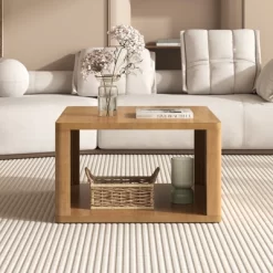 30.8" Modern Square Coffee Table, 2 Tier Center Table With Open Storage, Accent Coffee Table Nightstand For Living Room Bedroom Office -Garvee GUEST df3c9844 3949 42fc b15a f936e0c28f5b