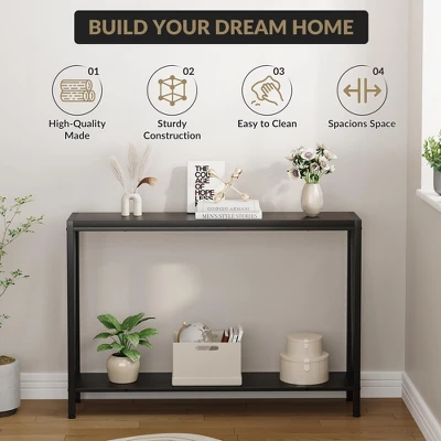 2-Tier Industrial Long Entryway Table With Metal Frame 7 2-Tier Industrial Long Entryway Table With Metal Frame - Image 5