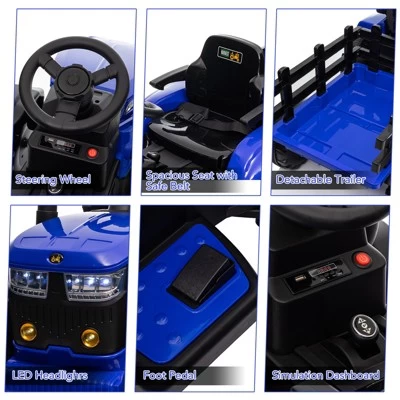 Garvee 12V Kids Ride On Tractor With Remote Control, Tractor With Trailer,Music, 3-Gear-Shift, Safety Belt,for Boys Girls 5 Garvee 12V Kids Ride On Tractor With Remote Control, Tractor With Trailer,Music, 3-Gear-Shift, Safety Belt,for Boys Girls - Image 3