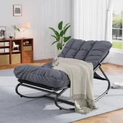 Outdoor Rocking Chairs, Comfortable Lounging Chair With Removable Cushions, Sturdy Metal Frame -Garvee GUEST df9a9fd4 1697 48ff 973e 1c325aa52b12