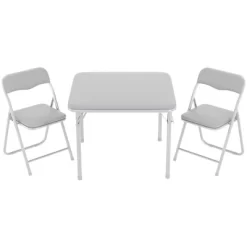 Boys And Girls Folding Table And Chairs Set Of 3, Portable Table And Chair With Pu Soft Cushion, No Installation Required -Garvee GUEST dfe134fc 3c07 451a 8f81 cf07f7cf5e66